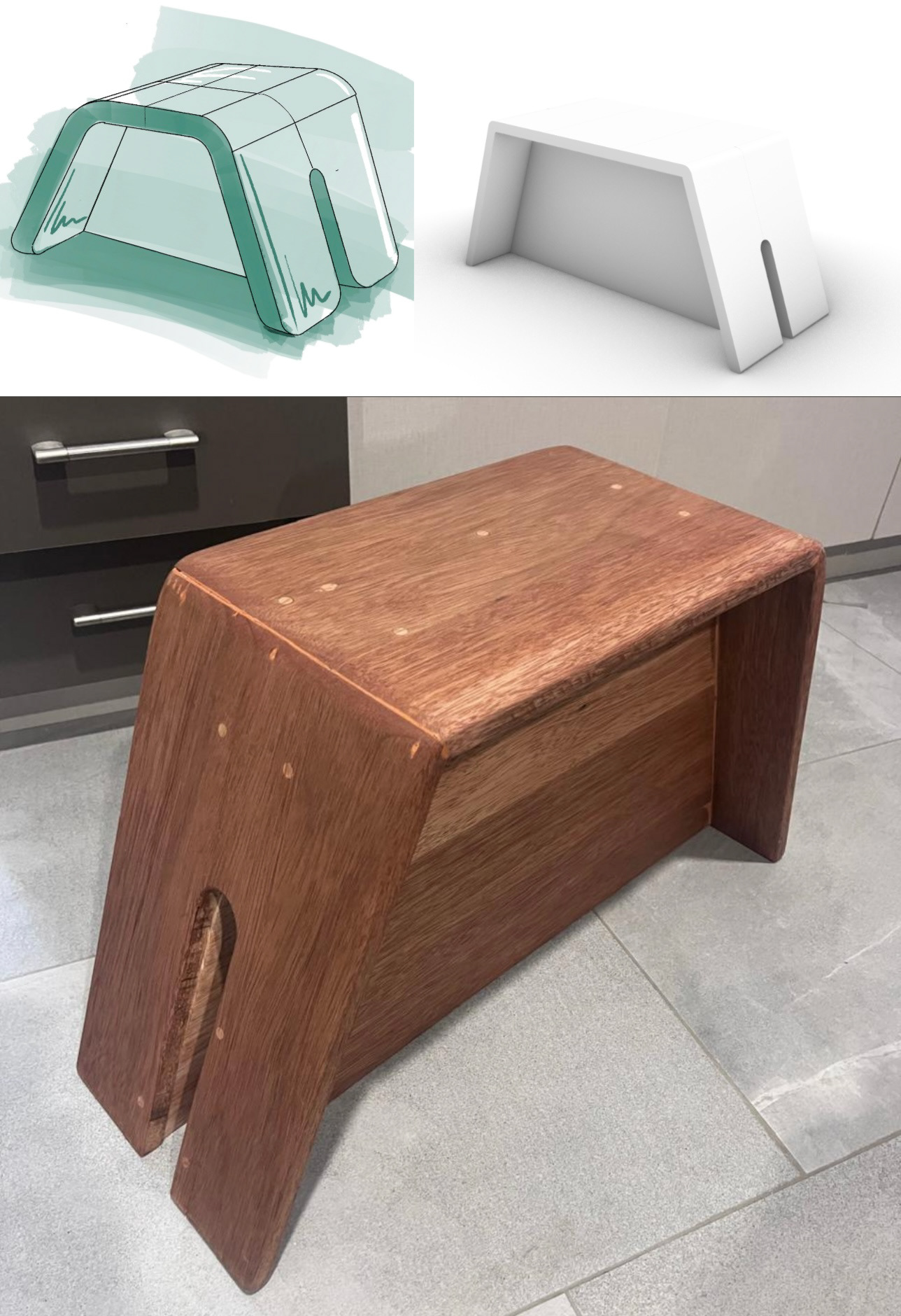 Ottoman — sketch to final piece
